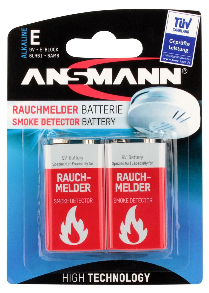 2 batterie ANSMANN 6LR61 blocco E 9,0 V Immagine del prodotto 