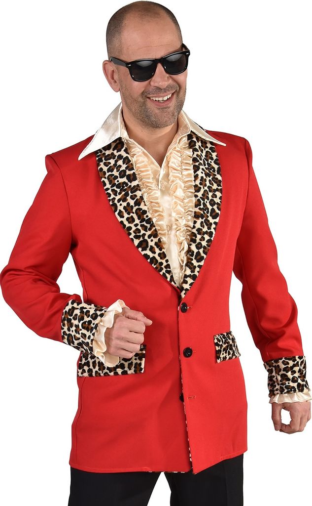 M220208-L rot-sheeba Herren 50's Sakko Jackett Discojackett Gr.L=56