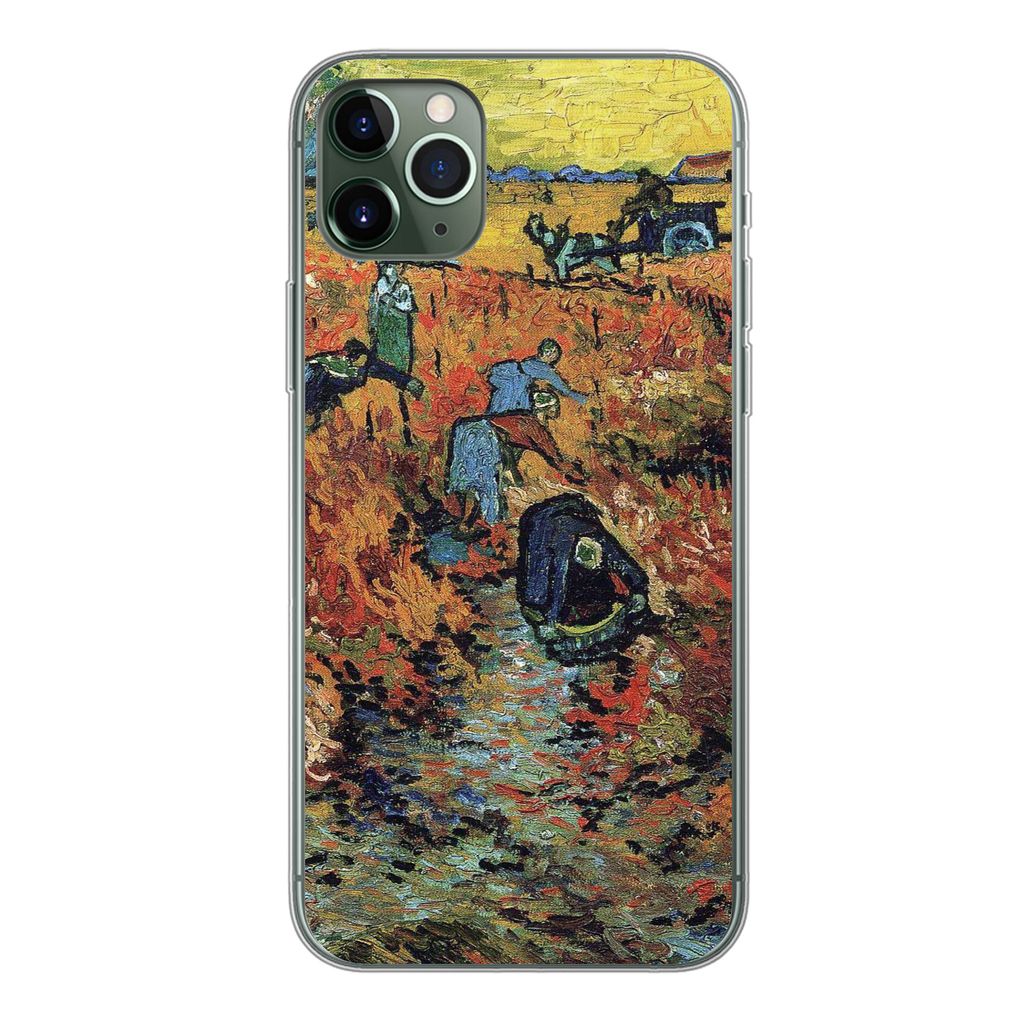 MuchoWow Handyhülle Schutzhülle Hülle für iPhone 11 Pro Max Der rote Weinberg - Vincent van Gogh Silikon Softcase Handy Hülle - Schutz