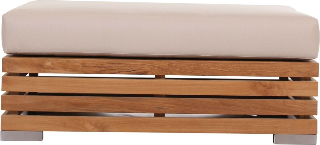 Teako Design Loungesofa Ottomane Picardie Teakholz Massiv 90x90cm