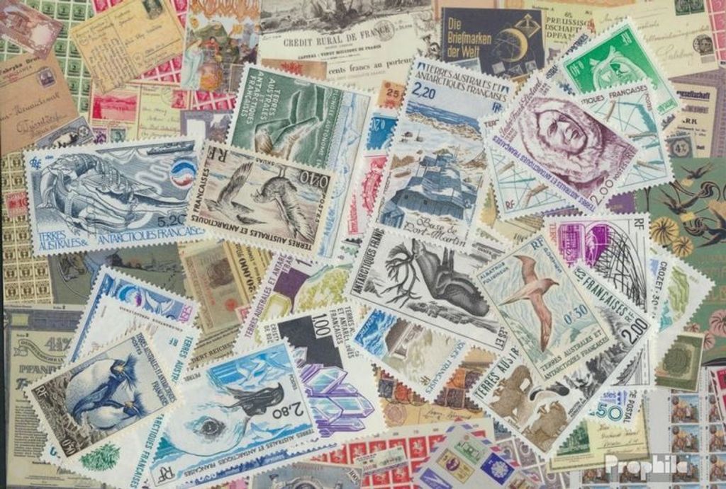 Briefmarken Französ. Gebiete Antarktis 75 verschiedene Marken