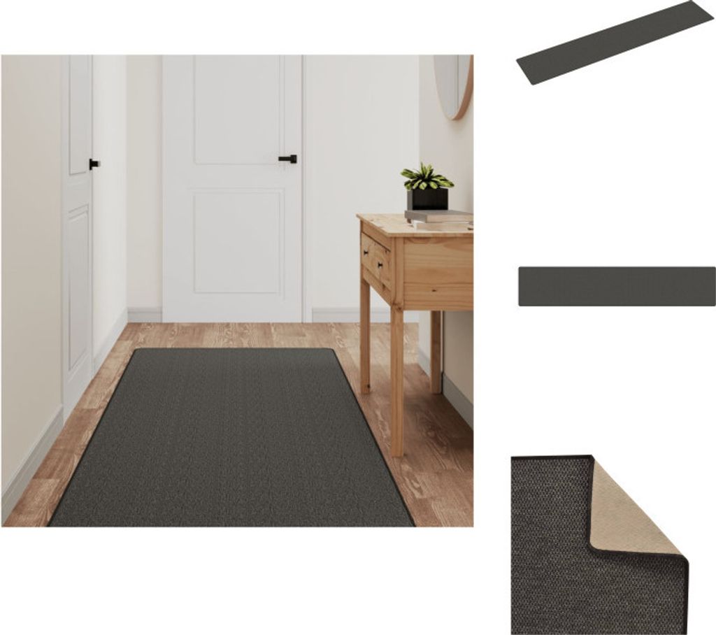 vidaXL Teppichläufer Sisal-Optik Anthrazit 80x400 cm - Teppiche