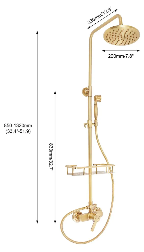Ensemble douche bronze réglable : finit les problèmes de taille et pose - 4