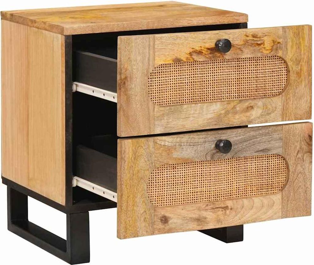 vidaXL Nachttisch Natur 40 x 33 x 46 cm Massivholz Mango