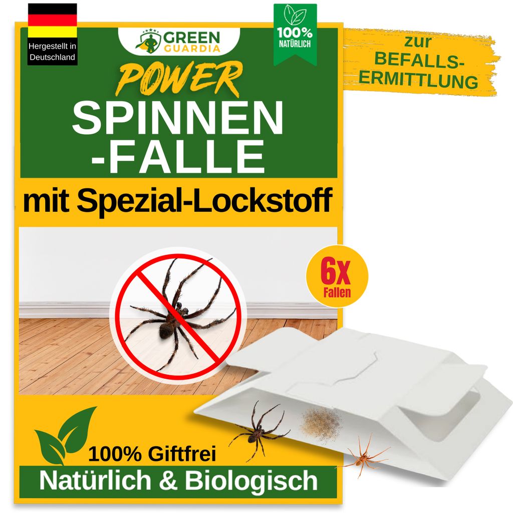 Spinnen Klebefalle mit Spezial-Lockstoff – 6x Fallen – Produktbild 