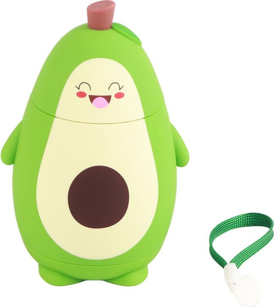 Cartoon Avocado Glas Double Layer Cute Water Cup Portable Girl Juice Drinking Cup Student Geschenke mit tragbaren Trageseil