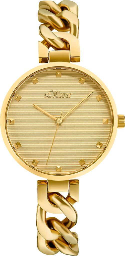 s.Oliver Damen Uhr Armbanduhr Edelstahl gold 2033522