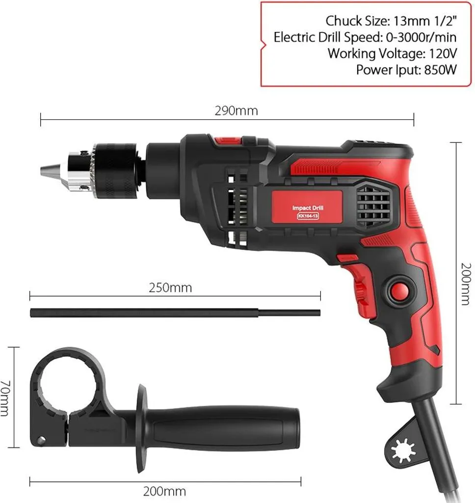 Perceuse à percussion 850W : finissez vos perçages difficiles sans effort - 6
