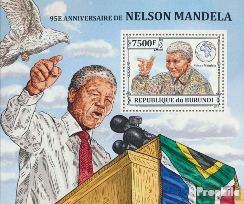 Briefmarken Burundi 2013 Mi Block 379 (kompl. Ausgabe) postfrisch Nelson Mandela