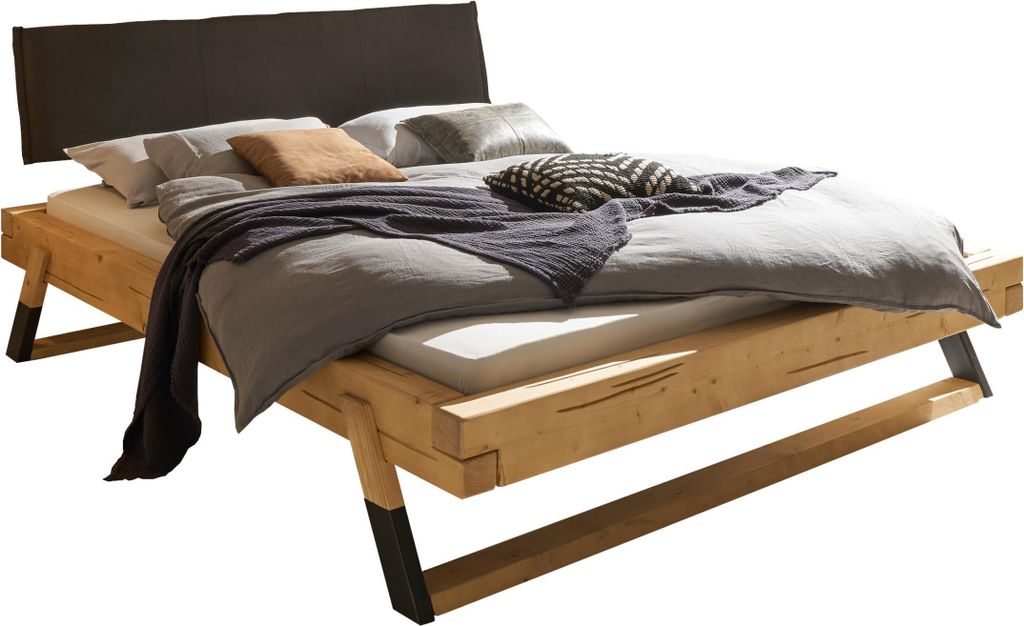 Balkenbett Doppelbett LOBIA Massivholzbett Fichte geölt 180 x 200
