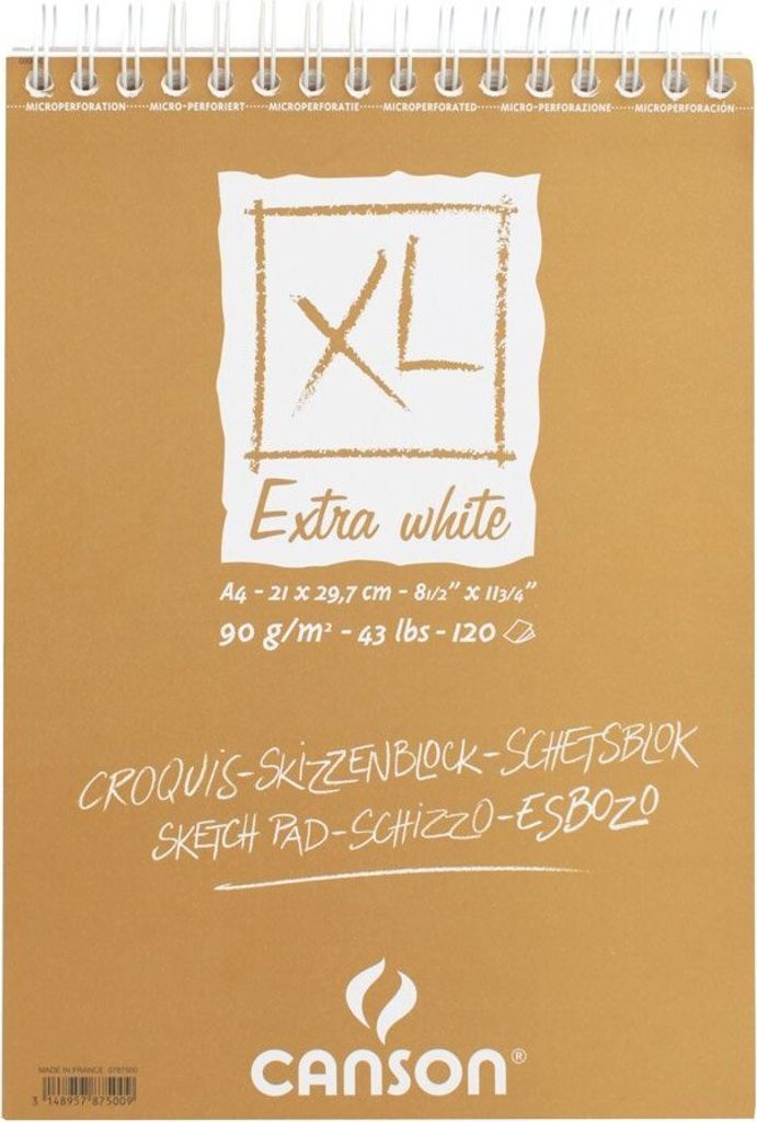 CANSON Skizzen- und Studienblock "XL EXTRA WHITE" DIN A4 120 Blatt