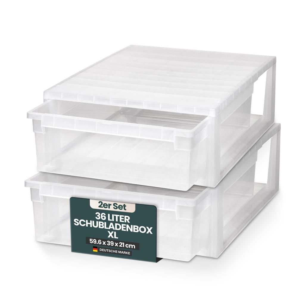 Set: 2 x Schubladenboxen Größe XL mit Nutzvolumen 36 Liter Produktbild 