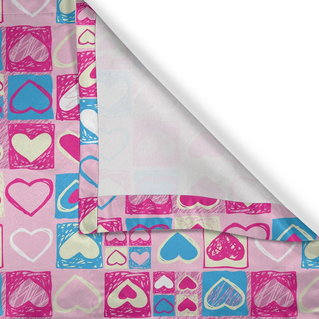 Tende Camera Bambina ABAKUHAUS Lavabili: Cuori Rosa e Blu 280x245 - 6