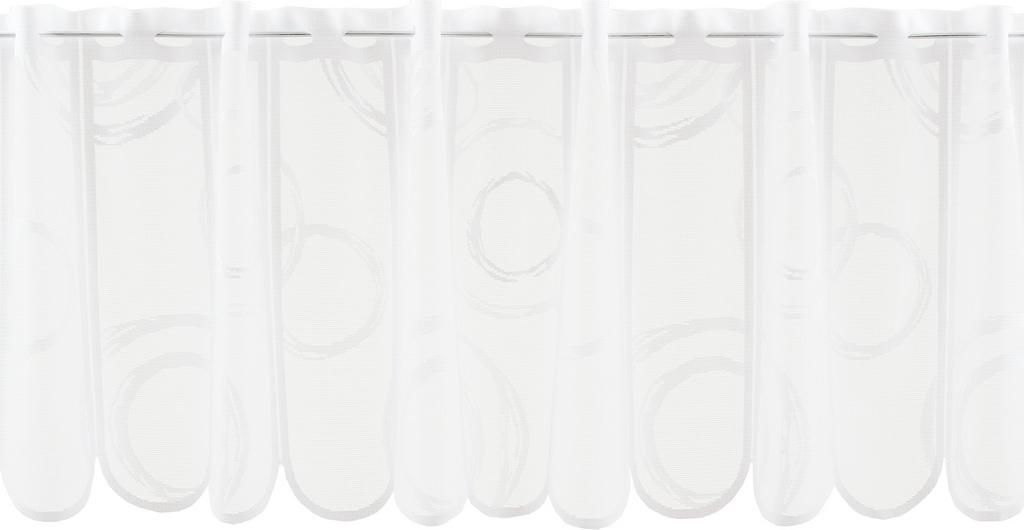 Gardinen Kranzusch Scheibengardine Kringel 30x121 cm H/B Weiß Bistrogardine Vorhang Küche 1er Pack