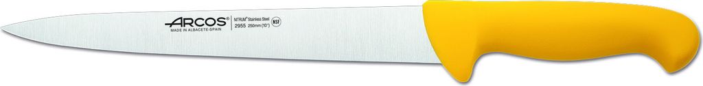 Filetiermesser Arcos Farbe - Prof 295500 in Nitrum Edelstahl und mango ergonomisches gelbes Polypropylen und 25 cm Klinge, Vitrine
