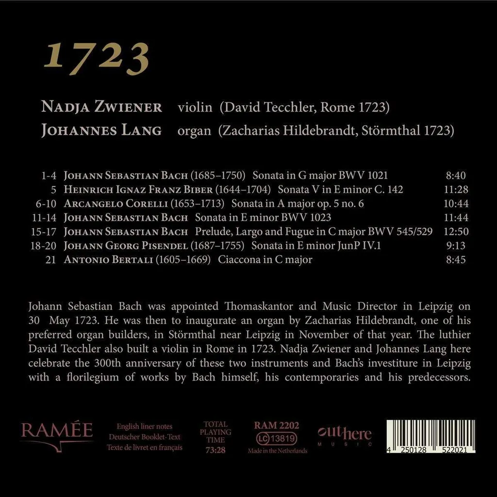 Retrouvez l'Authenticité du Baroque : CD 1723 Bach, Biber et Corelli