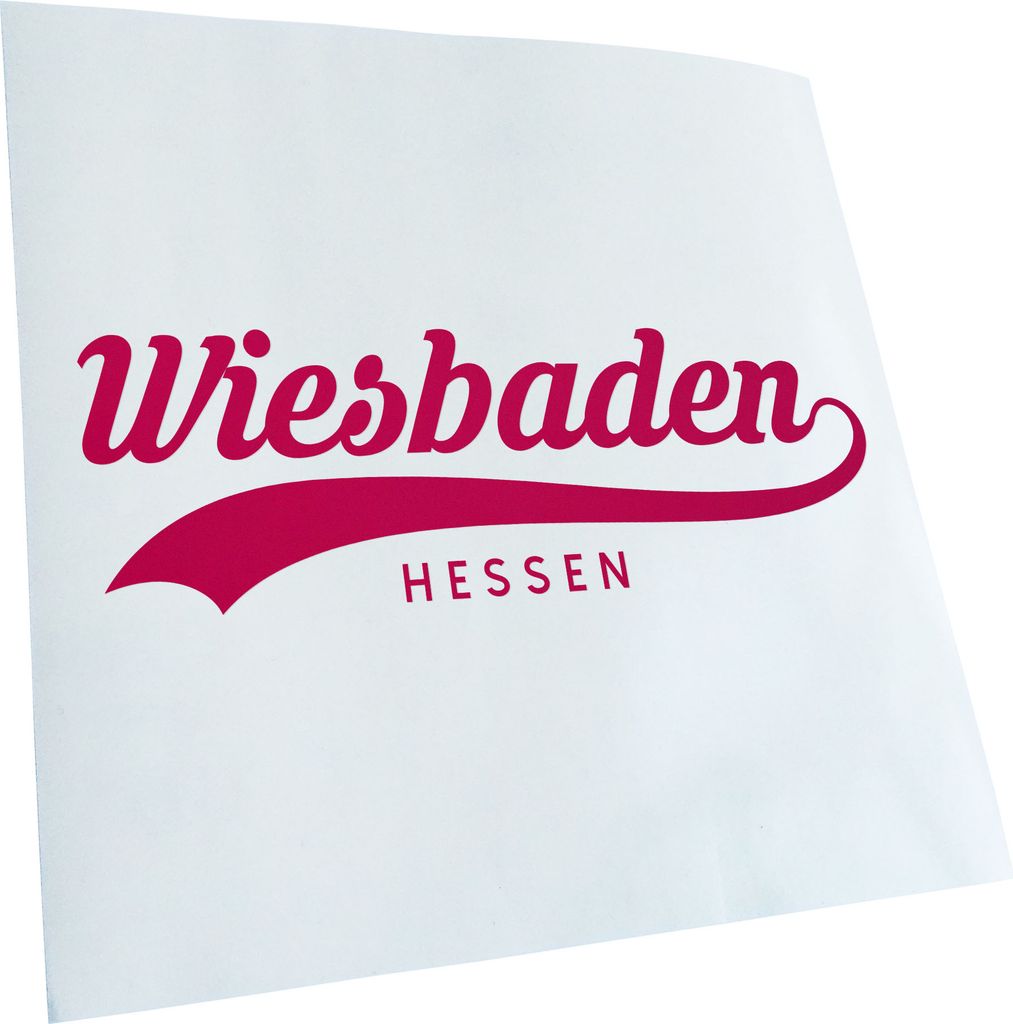 Kiwistar - Autoaufkleber - Wiesbaden Hessen - Pink - 60x20cm - Aufkleber für Auto, Laptop, Fahrrad, LKW, Motorrad mehrfarbig JDM Decal Racing