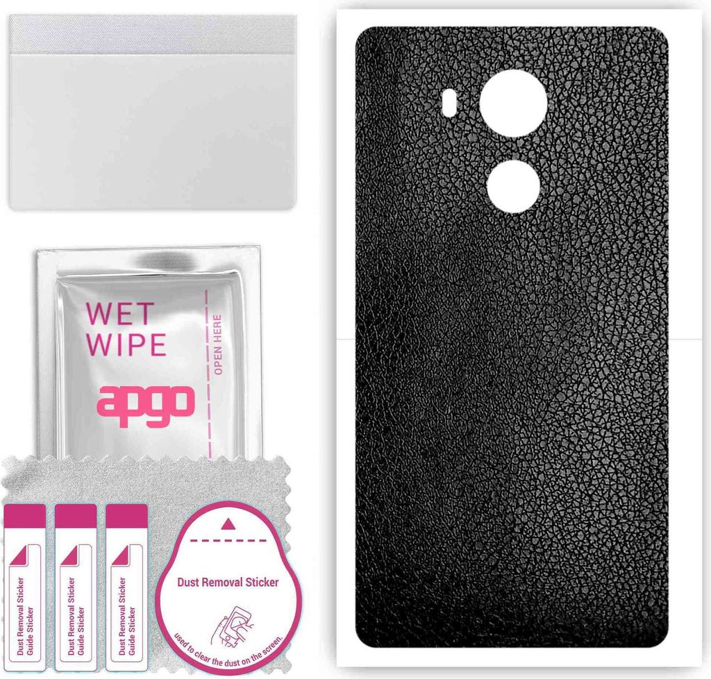apgo Rückseite Schutzfolie, Skin, kompatibel mit Huawei Mate 8, Hinten Displayschutzfolie aus Vinylfolie, kratzfest, einfache Montage - Schwarzes ...