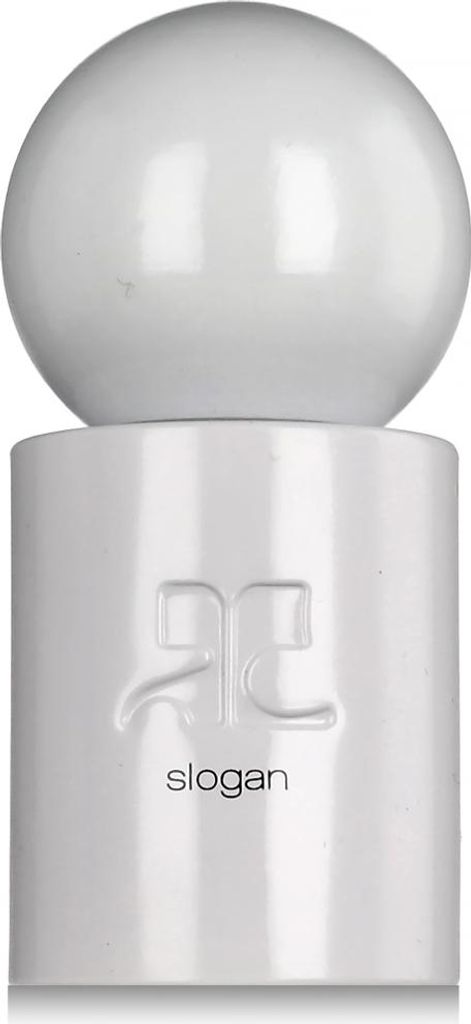 A white perfume bottle with a spherical cap.
