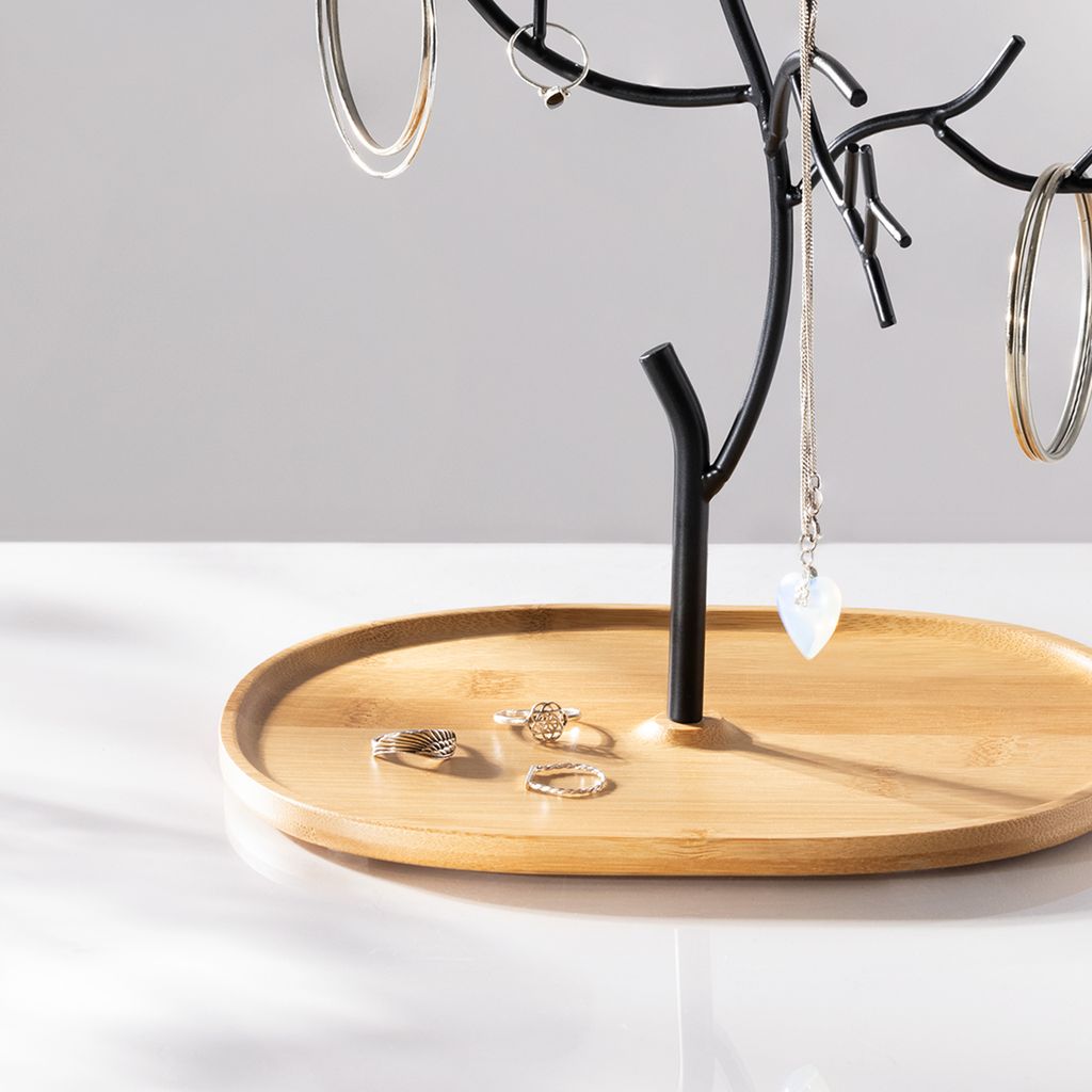 Navaris Schmuckbaum aus Holz und Metall - Schmuckständer Produktbild 5