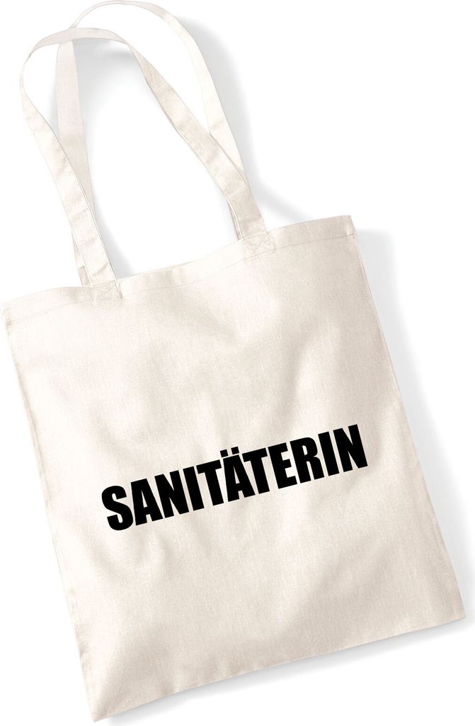 Huuraa Jutebeutel Sanitäterin Schriftzug 10 Liter Natural Baumwolle Tasche Geschenkidee
