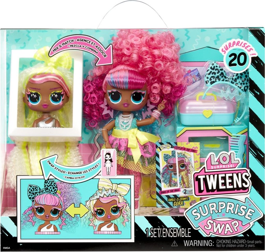L.O.L. Surprise Tweens Surprise Swap Fashion Doll - Curls-2-Crimps Cora, Puppe