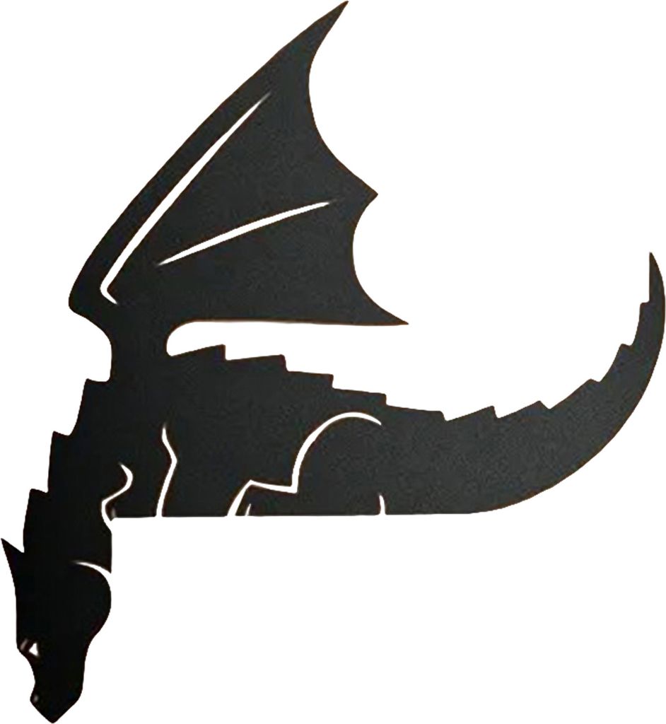 Türrahmenaufsatz mit Drachenmotiv, Metall, Drachensilhouette, Türaufsatz, Wandkunst, Eckschild für Kinderzimmer, Schlafzimmer, Fenster
