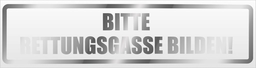 Kiwistar Bitte Rettungsgasse bilden Magnetschild Schild magnetisch - 30cm Chrom - Magnetfolie für Auto PKW Kfz