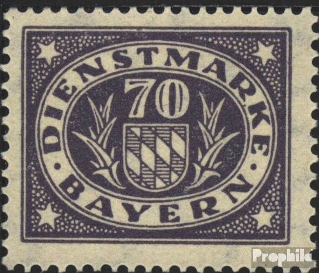 Briefmarken Bayern 1920 Mi D52 mit Falz Abschiedsserie Produktbild 