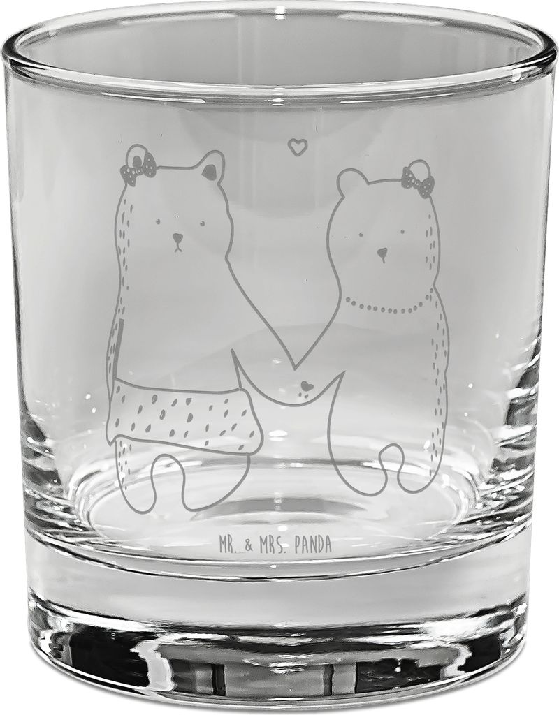 Mr. & Mrs. Panda Glas Bär Freundin - Transparent - Geschenk, gravur, Beste Freund Liebe Liebesbeweis Verliebt Kumpel Kumpeliene, Longdrinkglas, Tu...