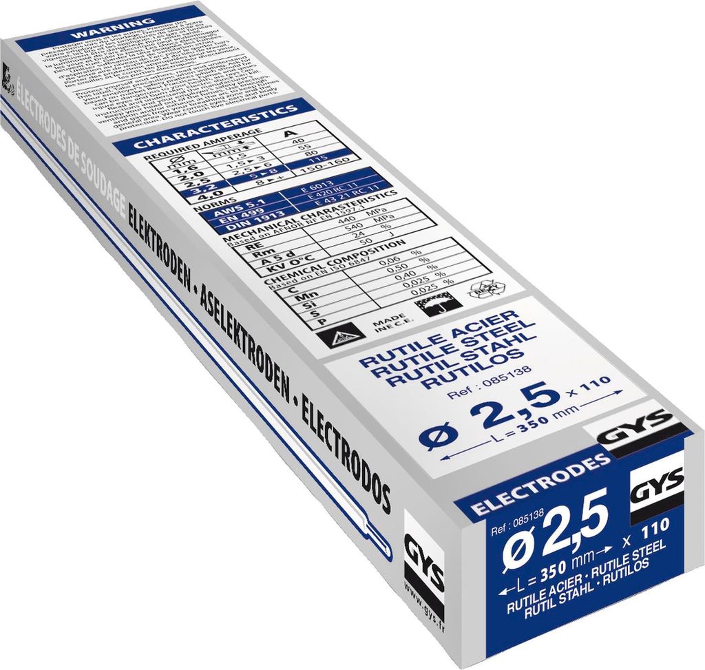 GYS Schweißelektroden 110 St. O x L 2.5 mm 350 085138 Obrázok produktu 