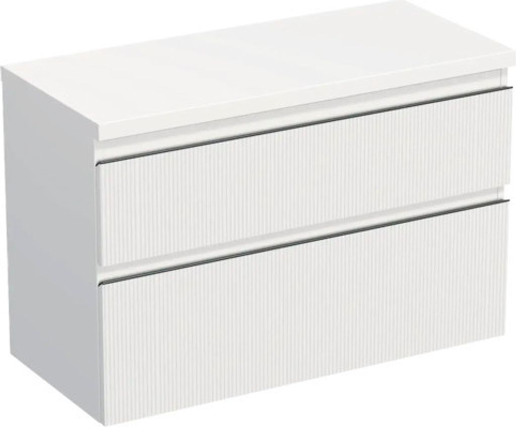 Jungborn Waschtischunterschrank TRENTA BxHxT 96,7 x 64,6 x 44,5 cm Frontfarbe weiß matt TRE DESK 100 2Z B A8916
