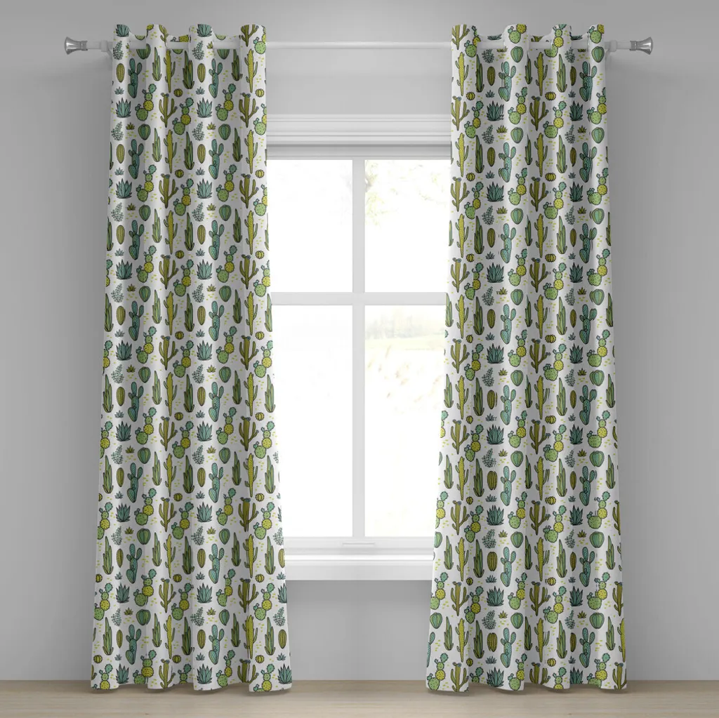 Rideau Salon Tropical Vert Réséda 280x245cm pour une Déco Nature Zen