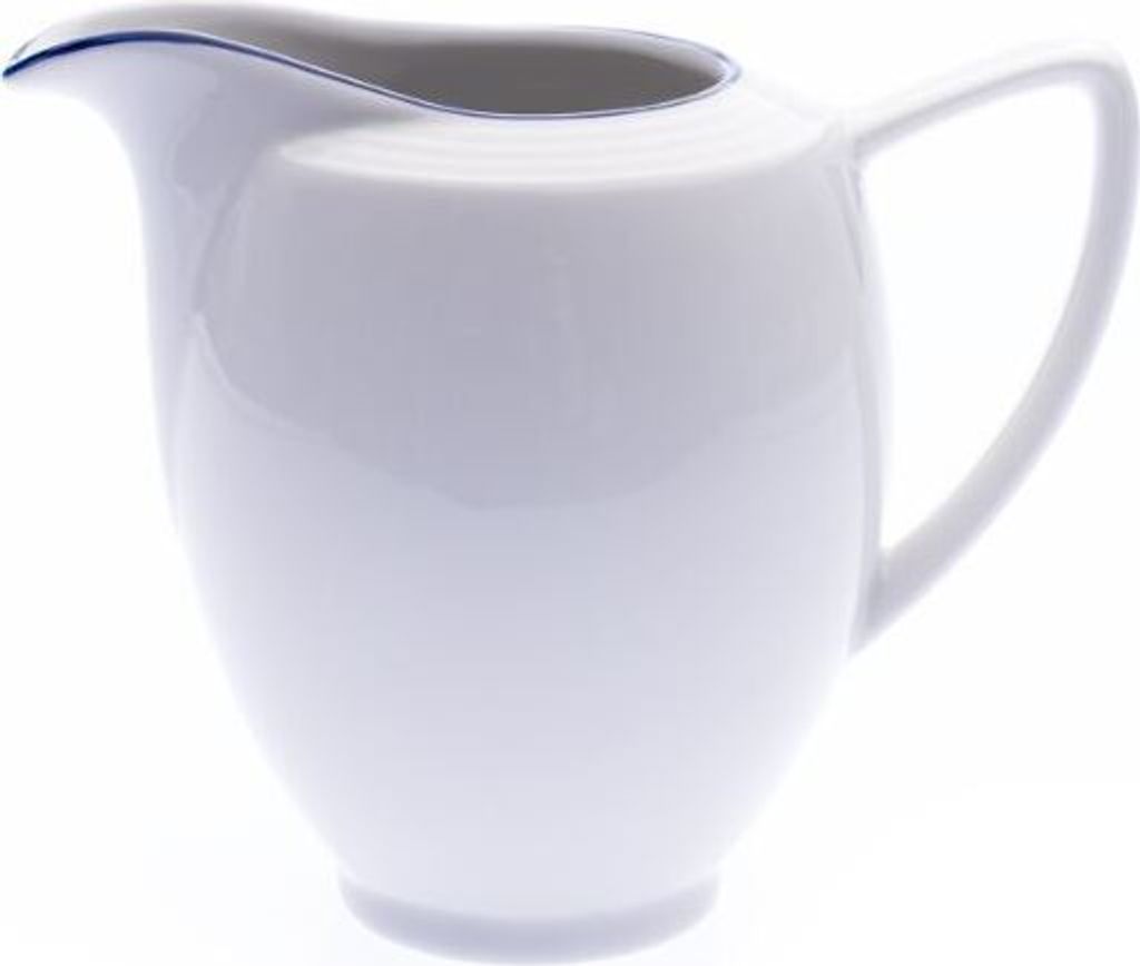 Thun 1794 Großes Milchkännchen, 350 ml, Lea, blaue Linie, Porzellan Thun