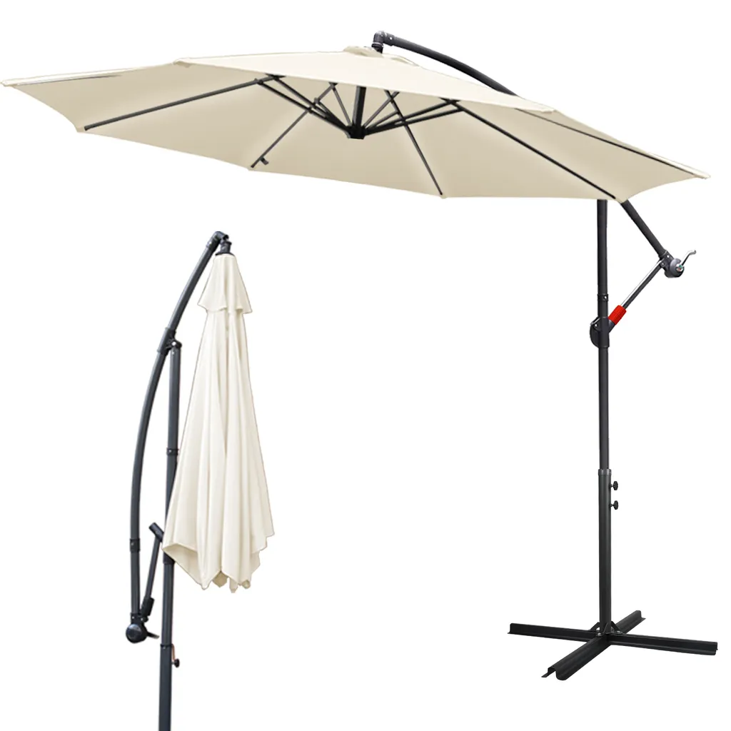 Ombrellone da Giardino Jayseuw 3m Beige: Ombra e Comfort con Manovella