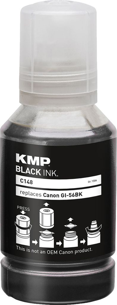 KMP Nachfülltinte passend für Canon GI-56 PGBK 4412C001 Black