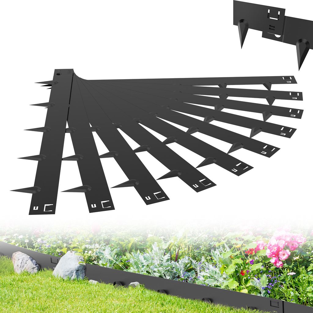 LZQ Rasenkante Metall 106x16 cm – 10 Stück (10 m), Flexibel Produktbild 