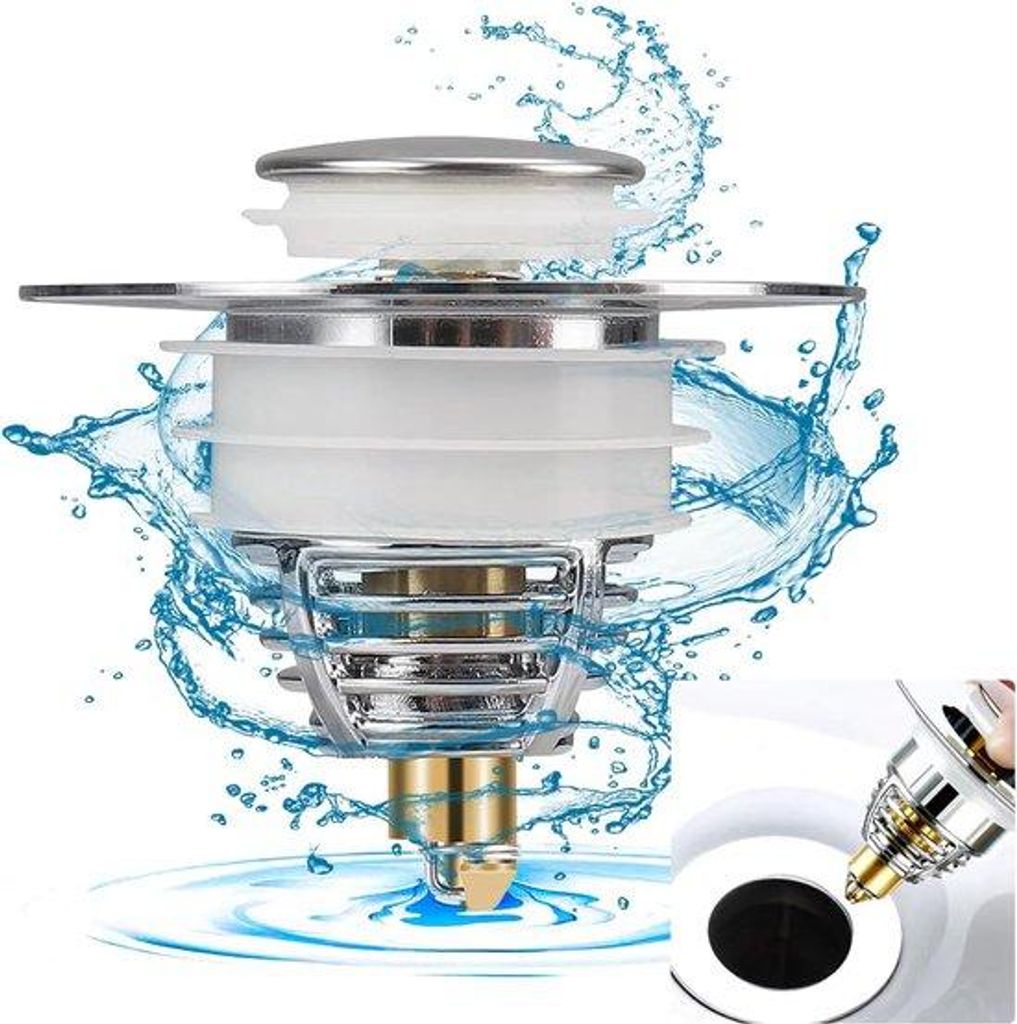 Metallenes Badewannenabfluss, Pop-up Abfluss, Abflussgarnitur, Sieb, vollständiger Metallabfluss, Badewannenabfluss für Dusche, Küche, Abflussde...