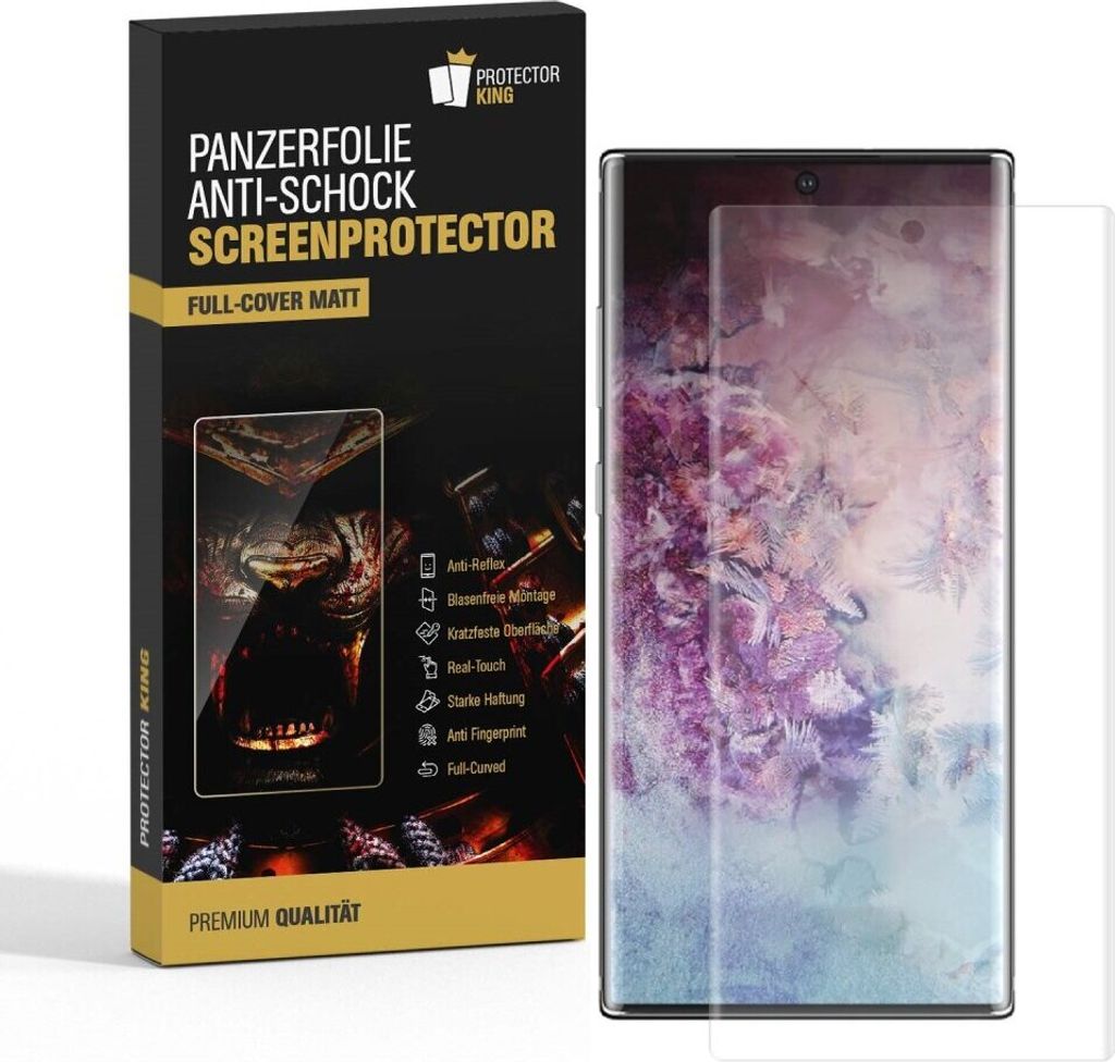 1x Panzerfolie für Samsung Galaxy Note 10 Plus FULL COVER Displayschutz MATT