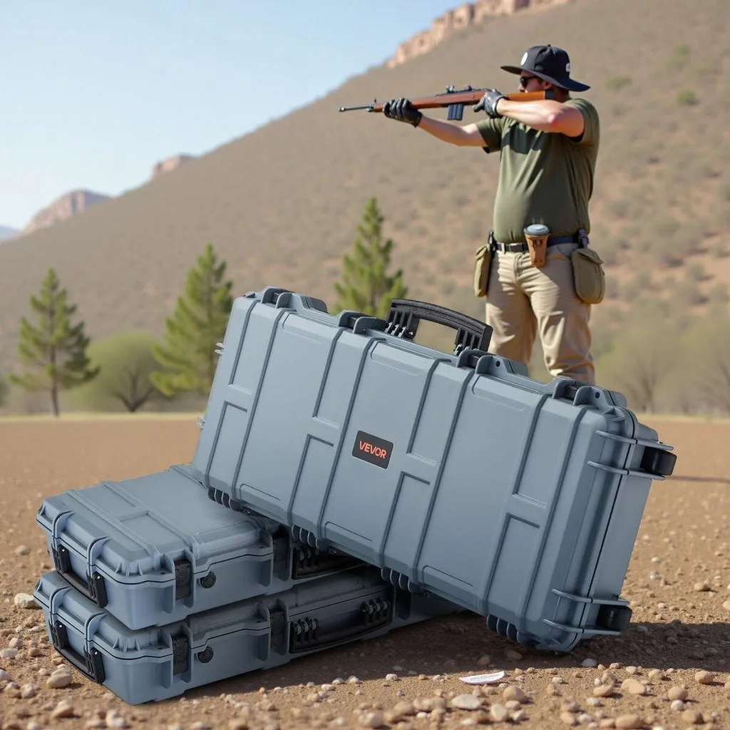 Mallette fusil verrouillable avec mousse personnalisable et roulettes
