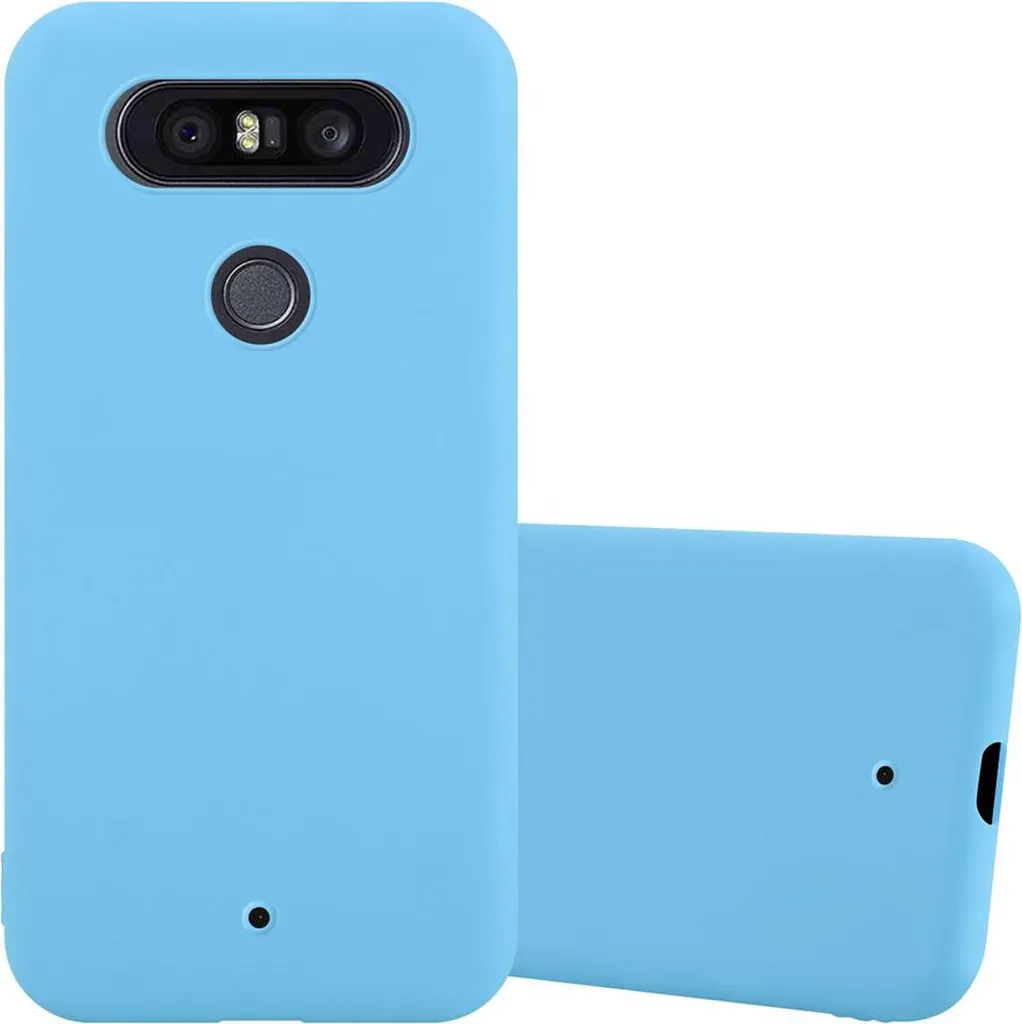 Custodia Protettiva LG Q8 Cadorabo Blu | Cover Morbida Effetto Seta