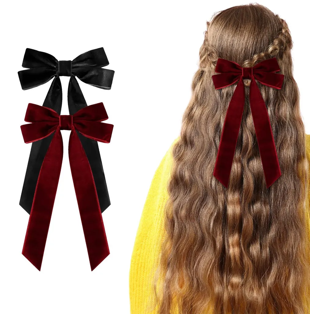 Barrettes nœuds en satin anti-glisse pour fixer vos queues de cheval