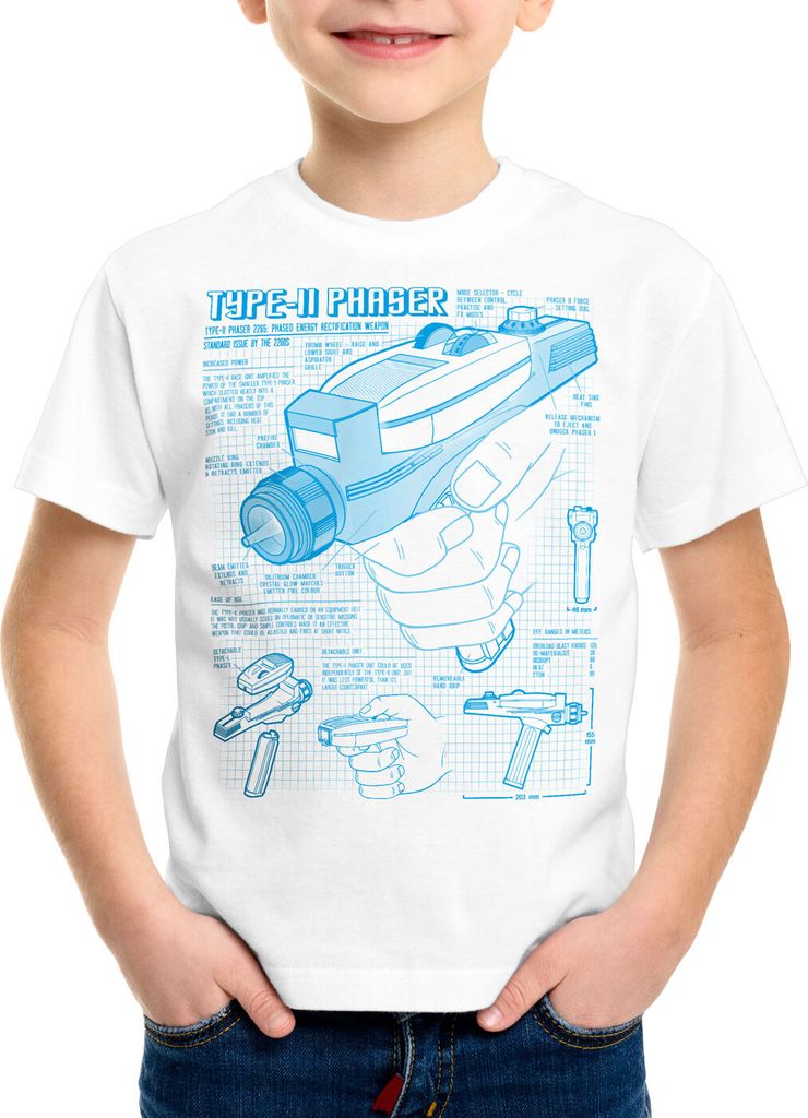 style3 Phaser 2265 Blaupause T-Shirt Kinder NCC-1701 star