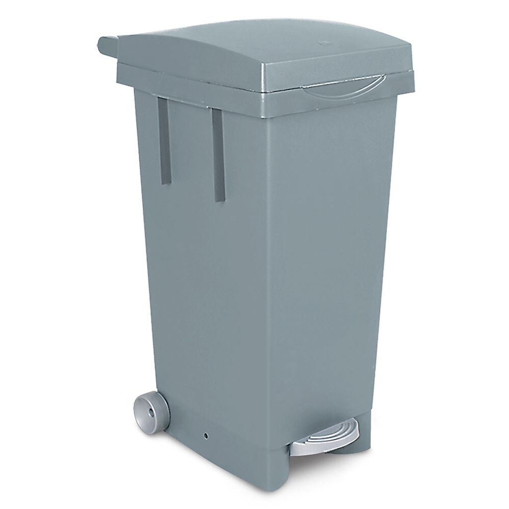 Tretabfallbehälter mit Rollen, BxTxH 370 x 510 x 790 mm, 80 Liter, grau