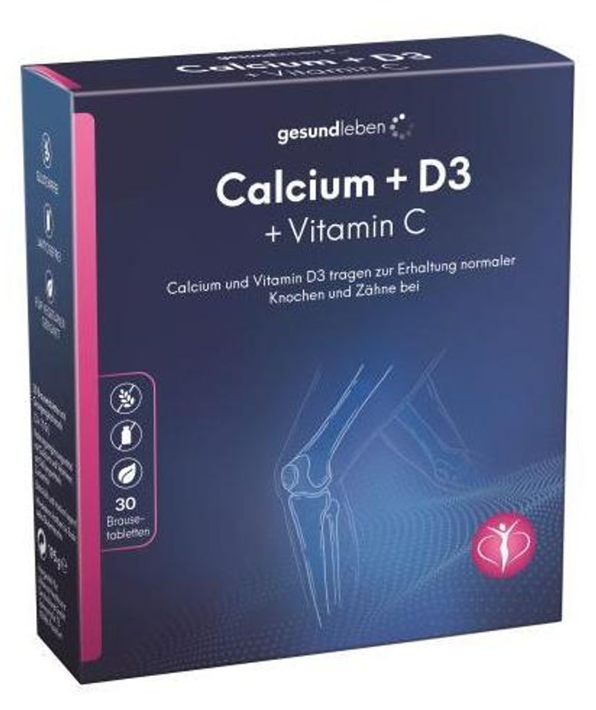 Gesund Leben Calcium 800 mg+D3+Vitamin C Br.-Tabl. 3X10 St