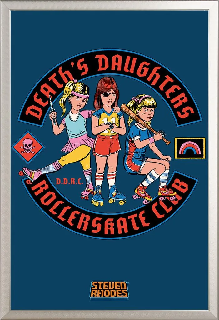 Affiche Encadrée Death's Daughters Rollerskate Club cadre Alu 61x91,5 cm