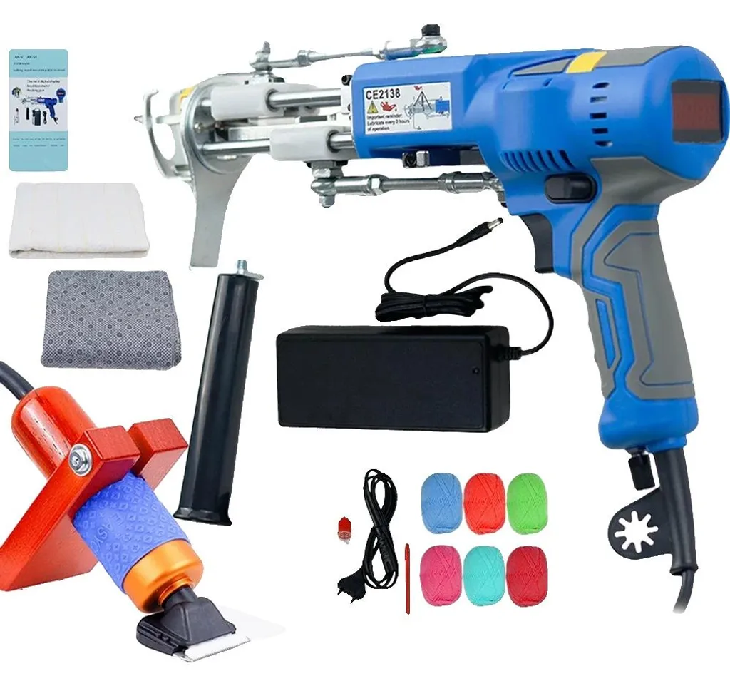 Pistolet à tapis pour bricolage créatif 2-en-1 avec réglage de vitesse