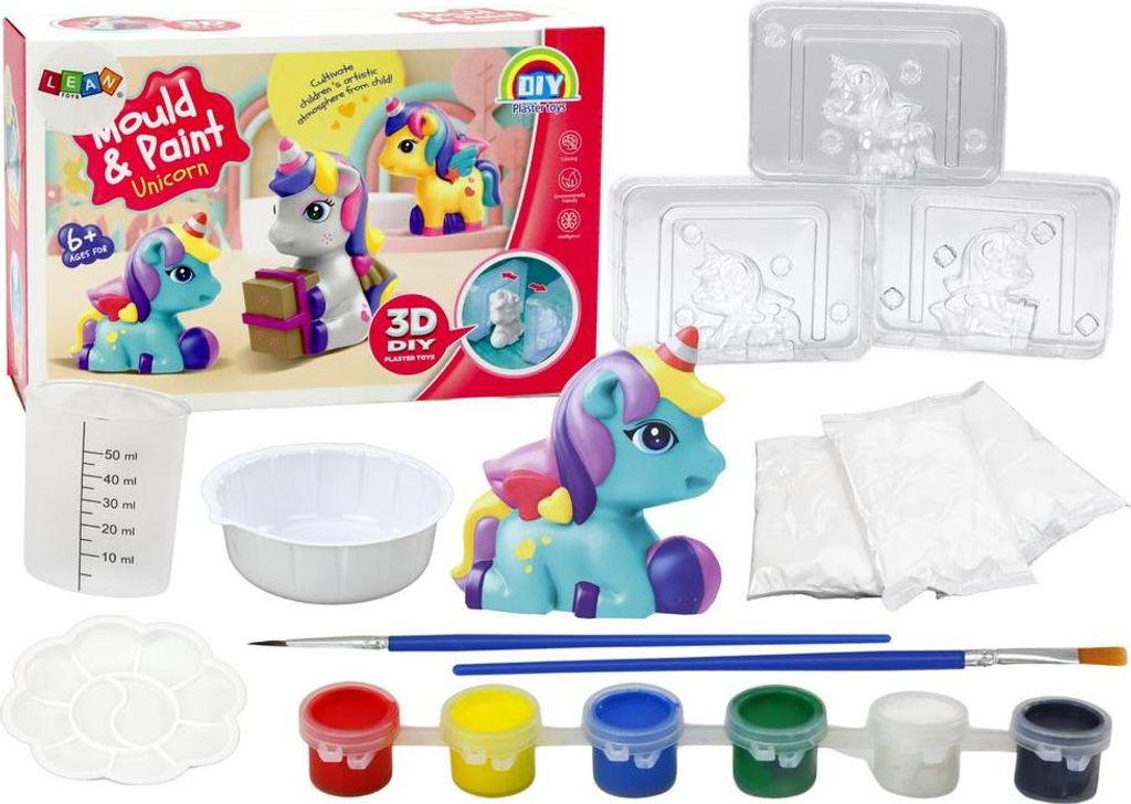 Kreative künstlerische Einhorn 3D Gips Farbe Set