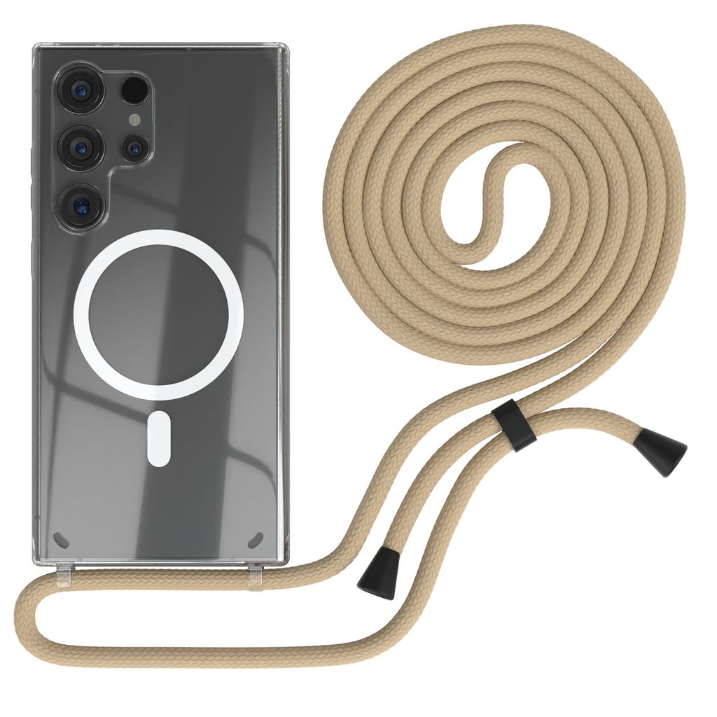 EAZY CASE - Handykette kompatibel mit Samsung Galaxy S24 Ultra Kette zum Umhängen Stoßfest Handyhülle für Galaxy S24 Ultra Silikon Hülle mit B...