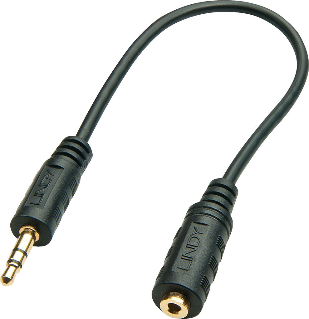 LINDY Audioadapter 2.5mm Kupplung an 3.5mm Stecker 0,2m
